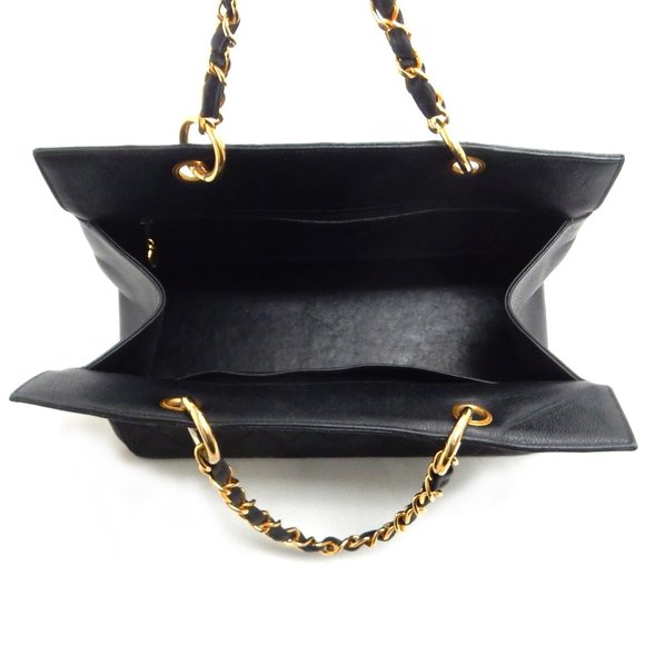 PRISTINE! CHANEL BLACK CAVIAR SKIN TOTE BAG!! WOW! - Picture 8 of 13